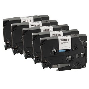 Compatible Brother TZe-231, TZe231 P-Touch Label Tape, 12mm 0.5 Inchx26', Length of 8M, Black on White, 5 Pack 