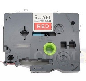 Compatible Brother TZe-415, TZe415 6mm (0.25 Inch), Length of 8M, White on Red Label Tape 
