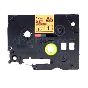 Compatible Brother TZe-831, TZe831 12mm (0.5 Inch), Length of 8M, Black on Gold Label Tape 