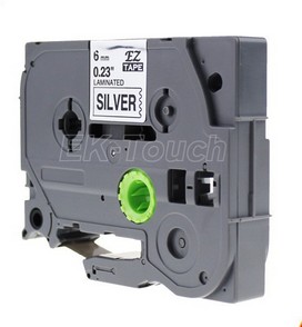 Compatible Brother TZe-911, TZe911 P-touch Label Tape, 6mm (0.25 Inch), Length of 8M, Black on Silver 