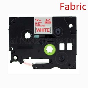 Compatible Brother TZe-FA3R, TZeFA3R Label Tape, 12mm (0.5 Inch), Length of 3M, Red on White Fabric Iron-on 
