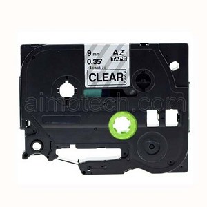 Compatible Brother TZe-FX121, TZeFX121 9mm (0.375 Inch), Length of 8M, Black on Clear Flexible Label Tape 