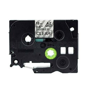 Compatible  Brother TZe-FX131, TZeFX131 12mm (0.5 Inch), Length of 8M, Black on Clear Flexible Label Tape 