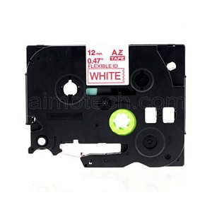 Compatible Brother TZe-FX232, TZeFX232 12mm (0.5 Inch), Length of 8M, Red on White Flexible Label Tape 