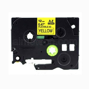 Compatible  Brother TZe-FX631, TZeFX631 12mm (0.5 Inch), Length of 8M, Black on Yellow Flexible Label Tape 