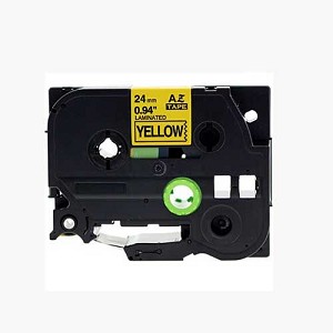 Compatible Brother TZe-FX651 24MM (1 Inch) , Length of 8M Black on Yellow Flexible Label Tape 