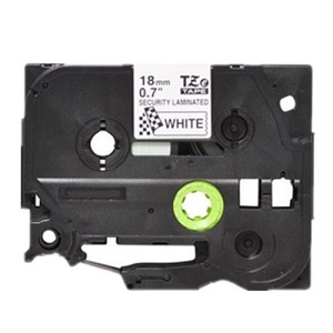 Compatible Brother TZE-SE4, TZeSe4 18mm ( 0.7 Inch ) Black on White Security tape for P-touch Length 8m ( 26.2 ft ) 