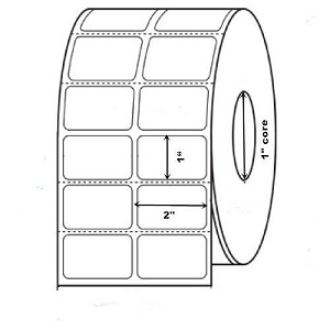 Compatible Zebra 2 Inch X 1 Inch Universal Desktop Direct Thermal Labels, Removable, 2UP, White, 2600/roll, for Zebra, Eltron, Sato, Datamax and other desktop printers - Minimum Order 5 Rolls 