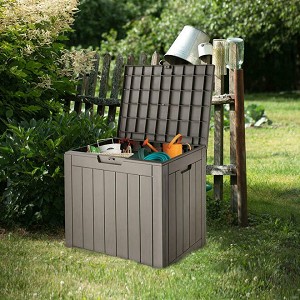 Outdoor Deck Storage Box with Lockable Lid and Side Handles, 118L/31.2Gal - Yardlab™ 