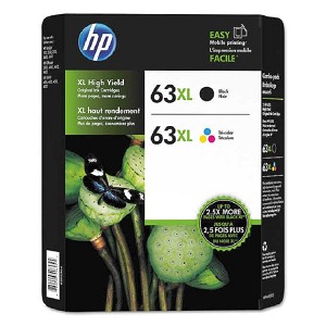 2 Pack Made by HP 63XL F6U64AN Black and F6U63AN Tri-Color High Yield Ink Cartridges 